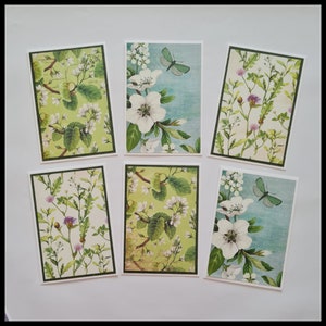Handmade Blank Cards with Envelopes 6 Pack/Blank Gift Cards Pack/Floral Design Cards/Note Cards/Greetings Cards/Card Pack/Thankyou Cards