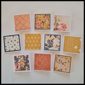 Handmade Mini Gift Cards with Optional Envelopes 10 Pack/Blank Gift Cards/Blank Handmade Cards/Mini Note Cards Set/Small Greetings Card Pack