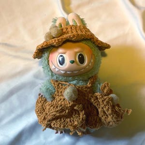 Crochet Labubu Clothes – Handmade Outfits for 17cm Labubu Doll | Labubu Crochet Dress, Hat, Overalls | Amigurumi Doll Clothing
