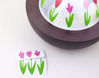 Tulip Removable Vinyl Stickers, Diffuser Window Mirror Wall Stickers, Apartment Safe Decorating, Easter Window Clings, Colorful Flower