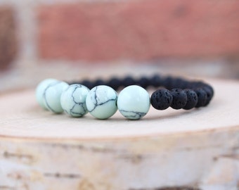 Turquoise Bracelet Women, Turquoise Jewelry for Women, Essential Oil Diffuser Bracelet, , Lava Bead Bracelet, Essential Oil Gift for Her