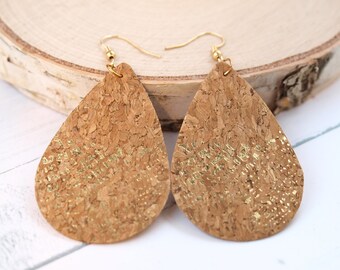 Cork Earrings for Women, Diffuser Jewelry, Boho Jewelry for Women, Birthday Gift for Her, Spring Gifts, Easter Gift for Mother