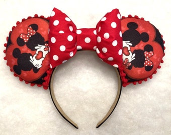 Minnie and Mickey Love Disney Ears, Valentines Hearts Mouse Ears, Love Mouse Ears, Mouse Ears, Valentine Ears, Valentines Day Disney Ears