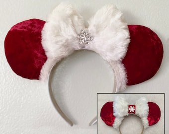 Orejas de ratón de Papá Noel, orejas de Papá Noel, orejas de ratón navideñas, orejas de ratón, orejas de Papá Noel Disney, orejas navideñas Disney, orejas Disney