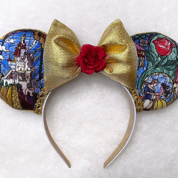 Beauty & The Beast Mouse Ears, Belle Ears, Mouse Ears, Belle, Beast, Beauty and the Beast Disney Ears, Belle Disney Ears