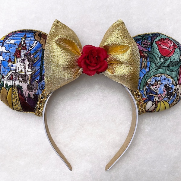 Beauty & The Beast Mouse Ears, Belle Ears, Mouse Ears, Belle, Beast, Beauty and the Beast Disney Ears, Belle Disney Ears