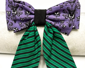 Oversized Haunted Mansion Hair Bow: Halloween Spooky Bow