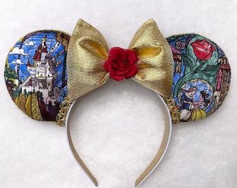 Beauty & The Beast Mouse Ears, Belle Ears, Mouse Ears, Belle, Beast, Beauty and the Beast Disney Ears, Belle Disney Ears