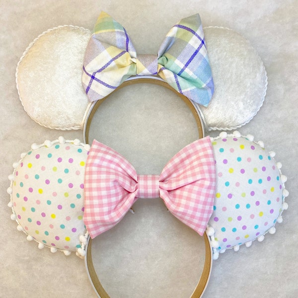 Spring Mouse Ears, Easter Mouse Ears, Bunny Mouse Ears, Polka Dots Mouse Ears, Mouse Ears, Spring Disney Ears, Disney Ears, Easter Disney