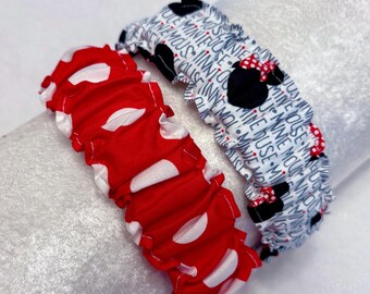 Minnie Scrunchie Headband, Disney Scrunchie Headband, Minnie Mouse Scrunchie Headband, Disney Ruched Headband, Minnie Ruched Headband