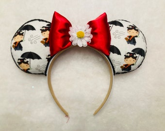 Marry Poppins Disney Ears, Marry Poppins Mouse Ears, Mary Poppins Ears, Classic Mary Poppins Disney Ears, Nanny Disney Ears