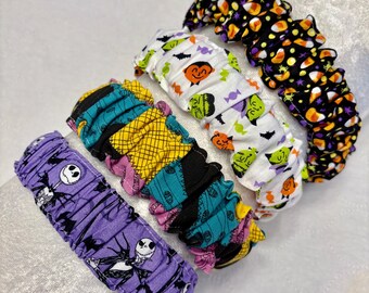 Halloween Scrunchie Headband, Nightmare Before Christmas, Candy Corn Headbands