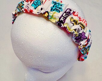 Avengers Scrunchie Headband, Marvel Scrunchie Headband, Spiderman Scrunchie Headband, Marvel Ruched Headband, Disney Ruched Headband