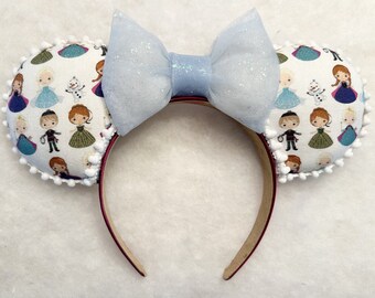 Handmade Frozen Mouse Ears: Anna, Elsa, Pom Pom Trim