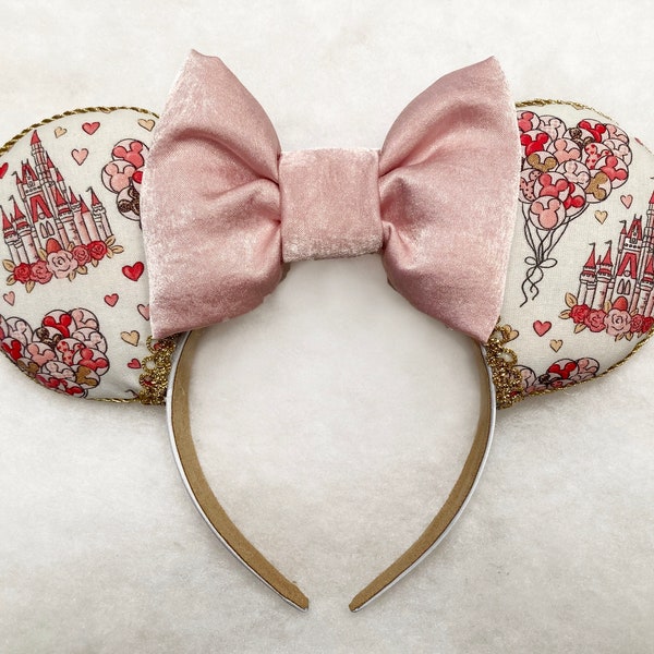 Castle Hearts Mouse Ears, Mouse Ears, Castle Ears, Love Ears, Balloon Castle Ears, Castle Disney Ears, Castle Hearts Disney Ears