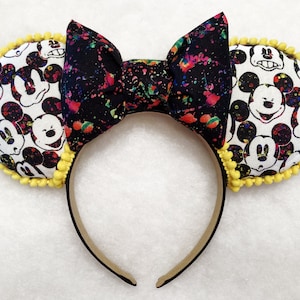 Mickey Mouse Crayon Ears, Vintage Mickey Ears, Mickey Paint Ears, Cartoon Mouse Ears, Multi-Colored Mickey Ears, Mickey Mouse Disney Ears