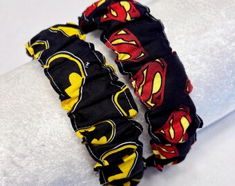 DC Comics Superhero Scrunchie Headband: Handmade Ruched Style