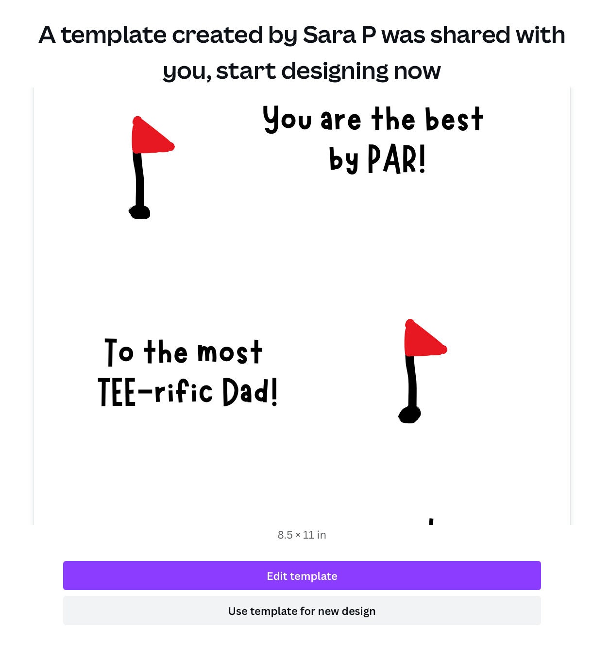 Customizable Happy Birthday Golf Footprint DIY Craft For Dad