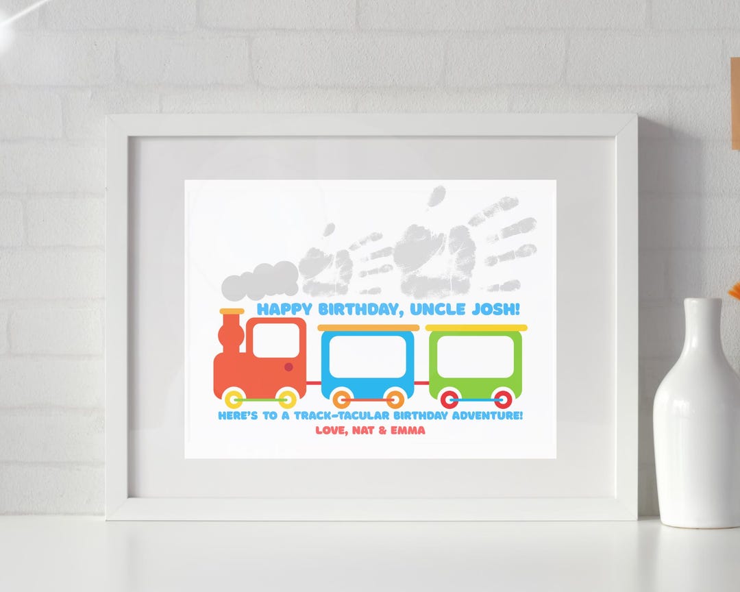 Make Your Own Train Handprint Craft Greeting Card - Unique Gift Idea ...