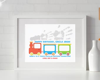 Make Your Own Train Handprint Craft Greeting Card - Unique Gift Idea for a Train Lover