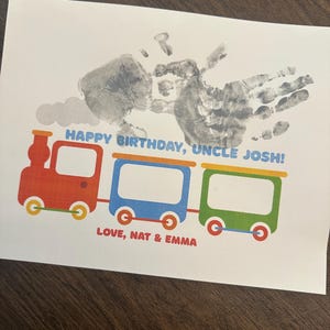 Make Your Own Train Handprint Craft Greeting Card - Unique Gift Idea ...