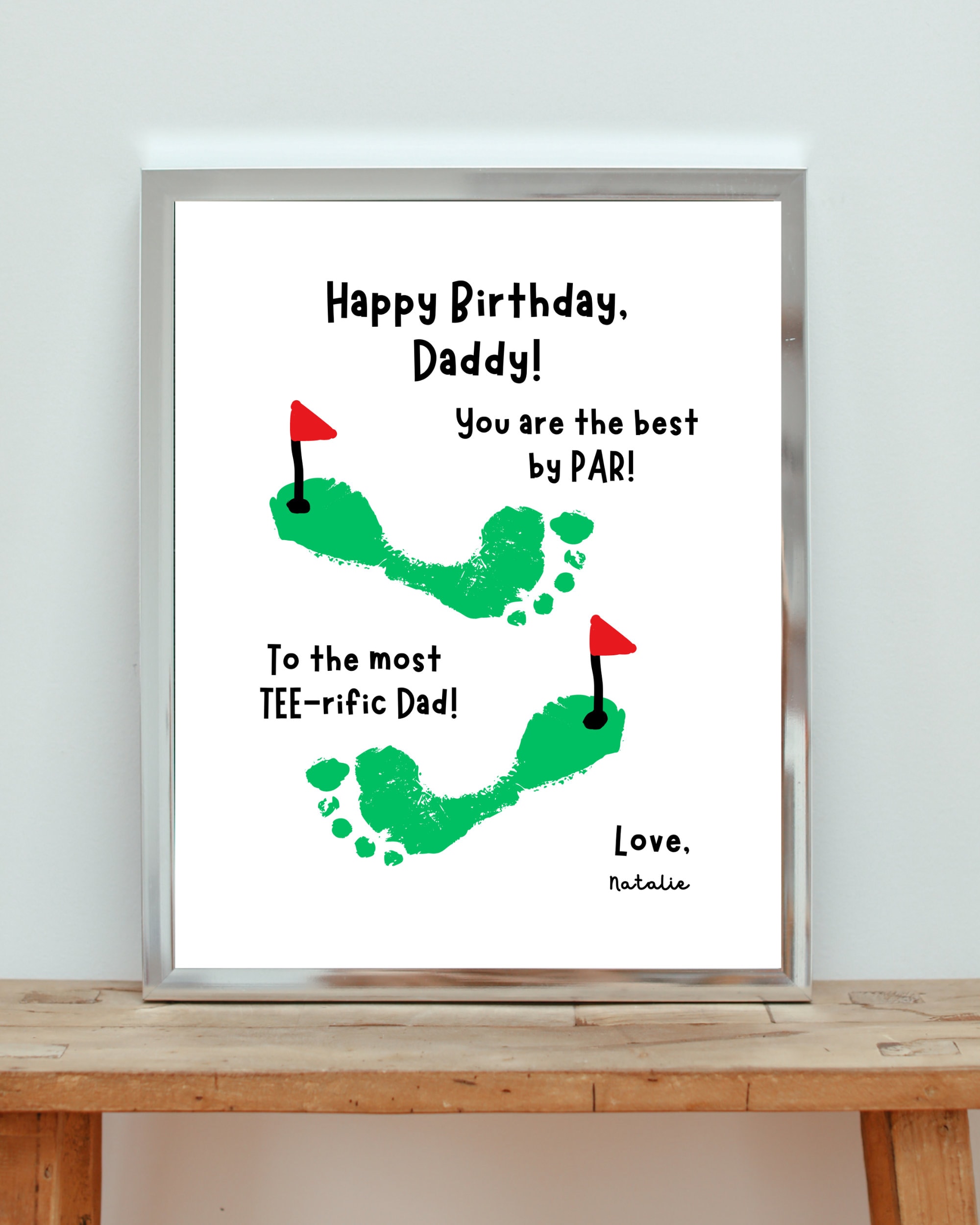 Customizable Happy Birthday Golf Footprint DIY Craft For Dad