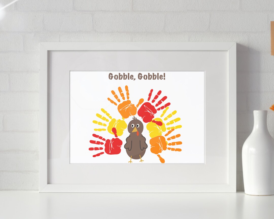 Gobble Gobble Turkey Thanksgiving Infant or Toddler Hand Print - Etsy