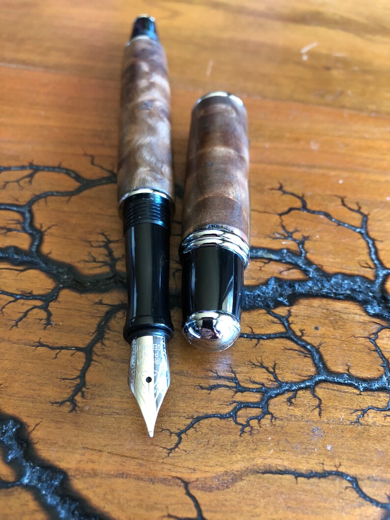 Gatsby Wood Turned Fountain Pen Classic Wood Etsy