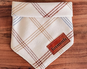 Neutral Flannel Dog Bandana | Earth Tone Pet Bandana