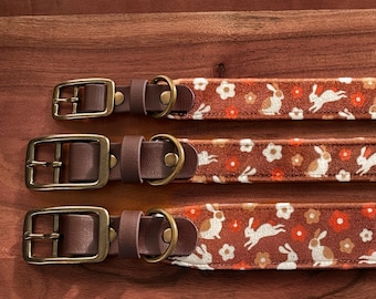 Custom Leather Dog Collar | 6+ Fabrics , Adjustable Buckle Collar for Small and Large Dogs