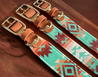 Leather & Velvet Dog Collar | 6+ Fabrics , Adjustable Buckle Collar for Small and Large Dogs