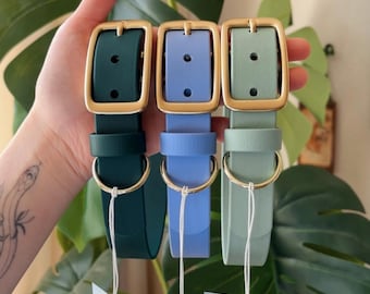 Earth Toned Waterproof Dog Collar | 17+ Colors | Biothane Buckle Collar, Solid Brass Hardware