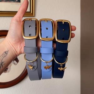 Waterproof Biothane Dog Collar | Mist, Iris, Midnight