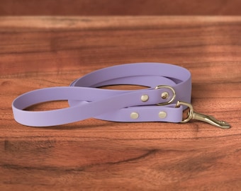 Modern Hands Free Waterproof Dog Leash | Lavender Petal Purple | Handmade in Oregon, Solid Brass Hardware