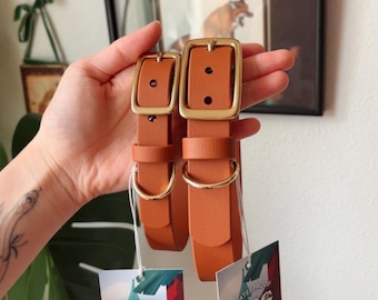 Sienna Brown Waterproof Dog Collar | Earth Tone Neutral Customizable BioThane Buckle Collar