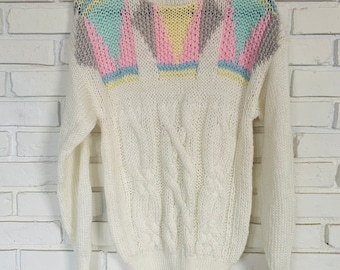 Retro Pastel Knit Sweater
