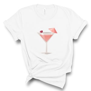Cosmopolitan Cocktail Graphic T-Shirt: Soft Cotton Cosmo Tee