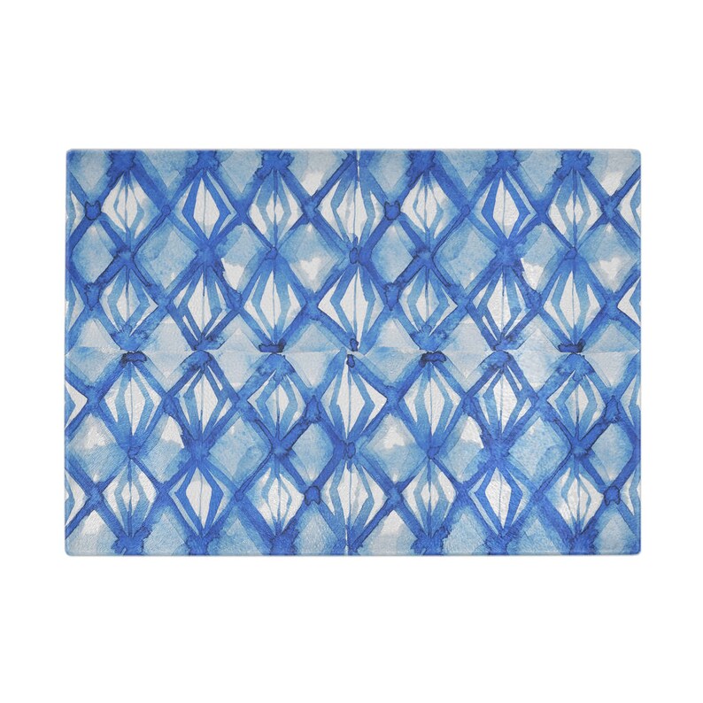 Boho Hostess Gift under 30 Unique Cutting Board Blue White Kitchen Tie Dye Shibori Chopping Board Decorative Glass Cutting Board