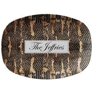 Personalized Snakeskin Serving Platter: Custom Name Plate, Luxury Plastic