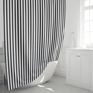 Black and White Striped Shower Curtain: Modern Chic Bath Decor (70&quot; x 73&quot;)