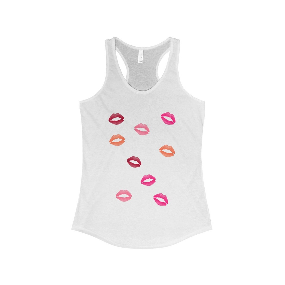 Lipstick Kisses Tank Top Women's Graphic Tank Top Lips Etsy