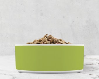 Ceramic Pet Bowl, Leaf Green, Cat Dish, Water Bowl for Dog