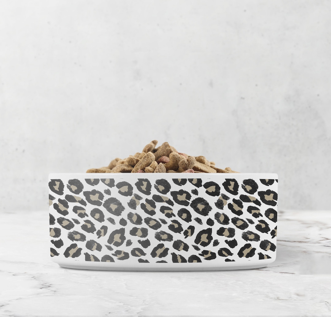 Unique Stylish Pet Bowl, Leopard Animal Print Ceramic Pet Bowl