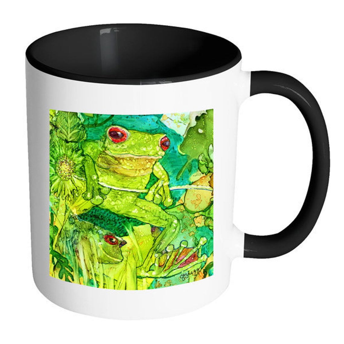 Frog Mug Frog Art Mug Froggy Art Print Mug Gift for Frog Etsy