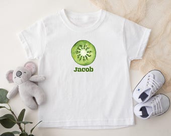 Personalized Kiwi Fruit Baby T-shirt: Custom Name Infant Tee