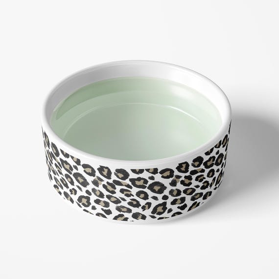 Stylish Pet Bowl Leopard Animal Print Ceramic Dog Bowl Chic Modern Unique Cat and Dog Food and Water Bowls Etsy UK