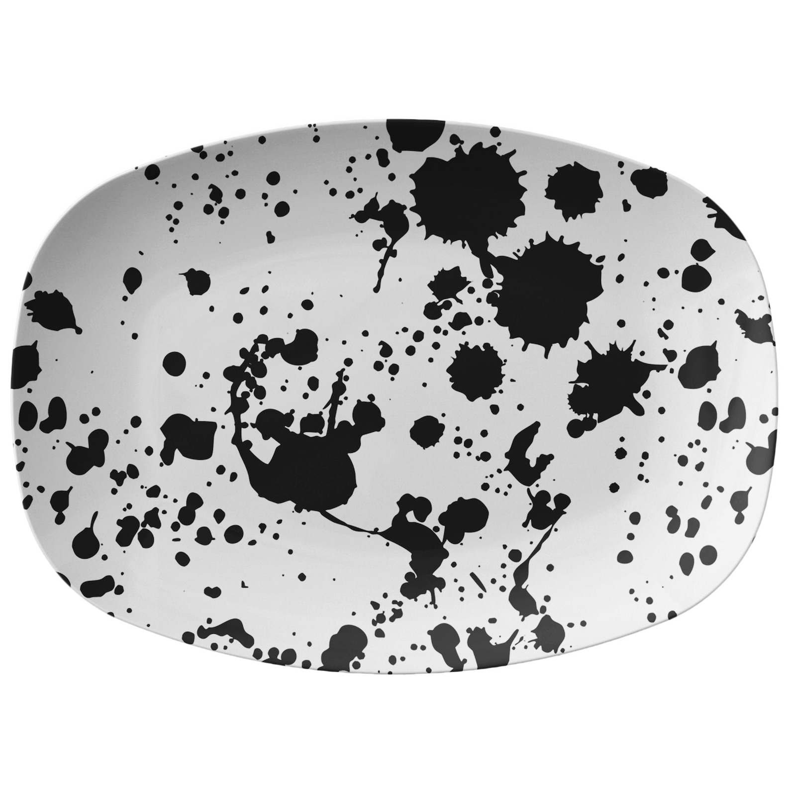 Paint Splatter Serving Platter White and Black Platter - Etsy