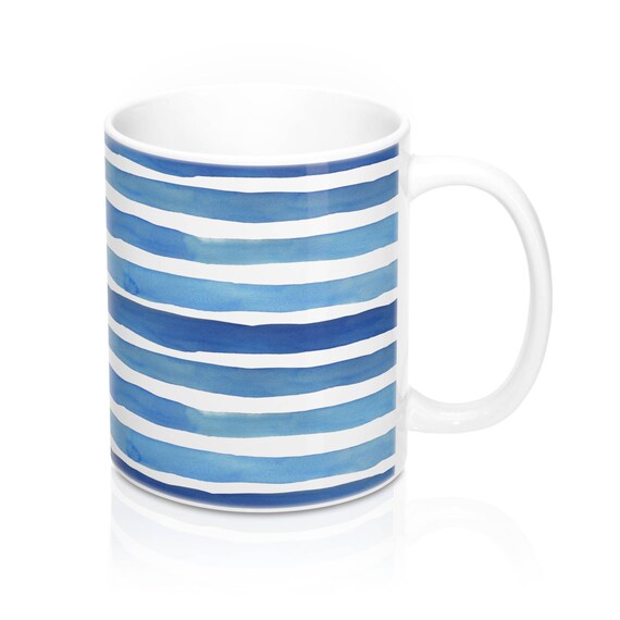 Blue And White Striped Coffee Mugs bmpgo