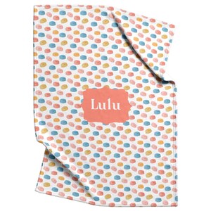 Personalized Macarons Fleece Blanket: Custom Name Plush Throw