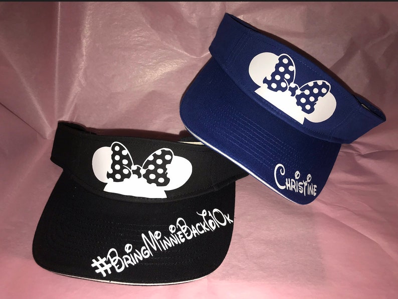 DisneyInspired Sun Visors Mickey Mouse Minnie Mouse White Etsy